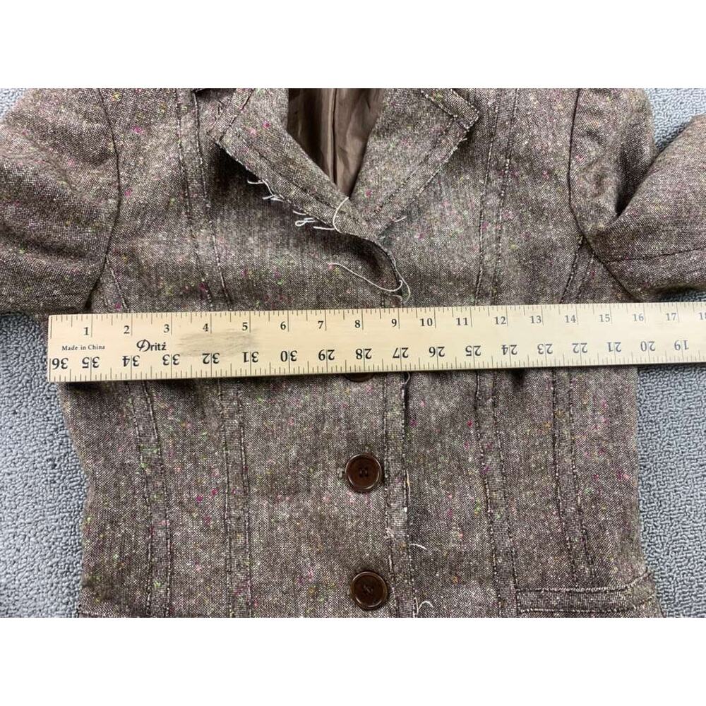 Carolina Williamson Blazer Women 2 Brown Wool Blend Three Button Front USA Made - Picture 5 of 8
